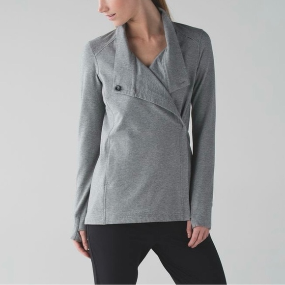 Lululemon Coast Wrap II Size 4 Heathered Medium Grey - Picture 2 of 16